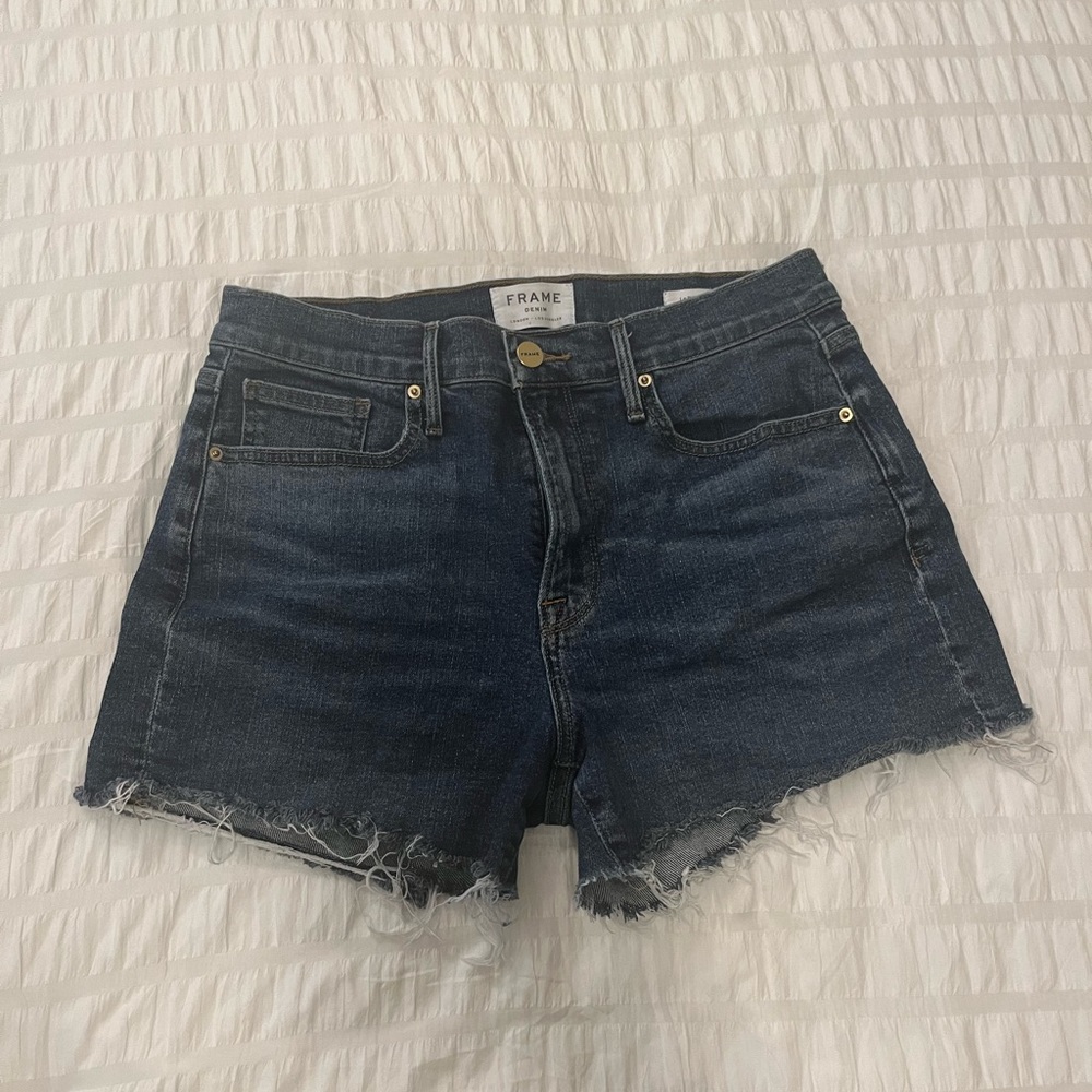 Frame Dark Wash Denim Jean Shorts